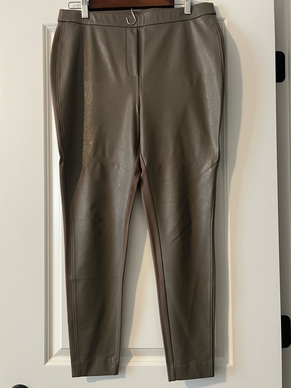 Chico's Taupe Faux Leather Leggings NWOT